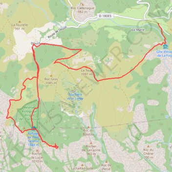 Itinéraire Belvédère du Caroux depuis La Fage et Douch, distance, dénivelé, altitude, carte, profil, trace GPS