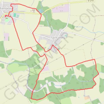 Itinéraire Rando à CHAMPEAUX (Seine et Marne), distance, dénivelé, altitude, carte, profil, trace GPS