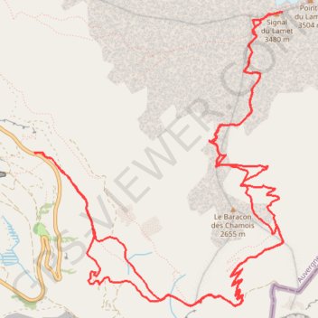 Itinéraire Pointe du Lamet, distance, dénivelé, altitude, carte, profil, trace GPS