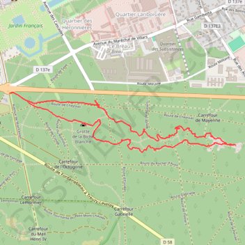 Itinéraire Promenade au rocher d'Avon, distance, dénivelé, altitude, carte, profil, trace GPS