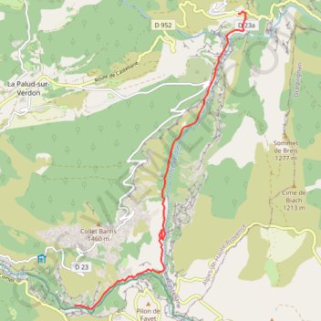 Itinéraire Rando-Verdon-Jour 3, distance, dénivelé, altitude, carte, profil, trace GPS