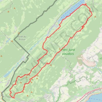 Itinéraire Jura Vaudois, distance, dénivelé, altitude, carte, profil, trace GPS