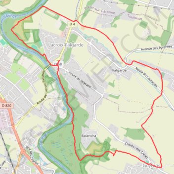 Itinéraire Lacroix-Falgarde - Goyrans, distance, dénivelé, altitude, carte, profil, trace GPS