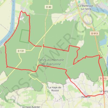 Itinéraire Forêt Brotonne, distance, dénivelé, altitude, carte, profil, trace GPS