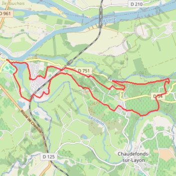 Itinéraire Côteaux du Layon - Corniche Angevine, distance, dénivelé, altitude, carte, profil, trace GPS
