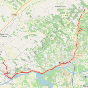 Itinéraire Saint-Martin - Bouillan - Chemin de Compostelle, distance, dénivelé, altitude, carte, profil, trace GPS