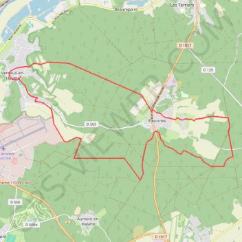 Itinéraire Forêt d'Halatte, distance, dénivelé, altitude, carte, profil, trace GPS