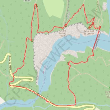 Itinéraire Pas du Berlioz par la Passerelle himalayenne de l'Ébron depuis le Pont de Brion, distance, dénivelé, altitude, carte, profil, trace GPS