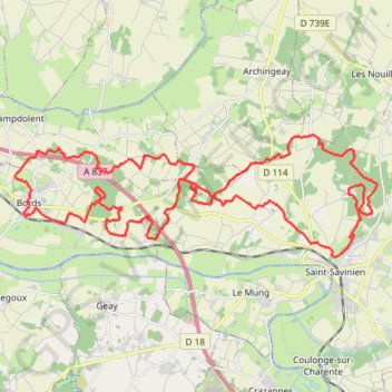 Itinéraire Rando VTT Bords 17430-15477767, distance, dénivelé, altitude, carte, profil, trace GPS