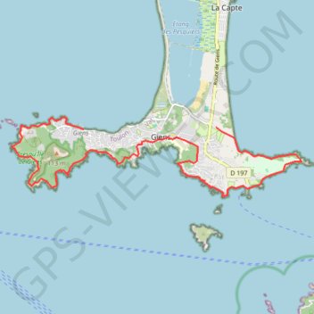 Itinéraire Presqu'île de Giens ouest, distance, dénivelé, altitude, carte, profil, trace GPS