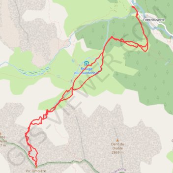 Itinéraire Pic Ombiere, distance, dénivelé, altitude, carte, profil, trace GPS
