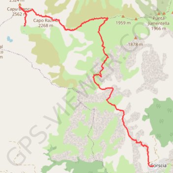 Itinéraire Capu Biancu, distance, dénivelé, altitude, carte, profil, trace GPS