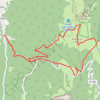 Itinéraire Le Sommet de Pravouta, distance, dénivelé, altitude, carte, profil, trace GPS
