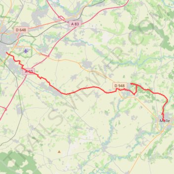 Itinéraire Melle vers Niort vélideale, distance, dénivelé, altitude, carte, profil, trace GPS