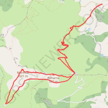 Itinéraire Le Monhoa depuis Lasse, distance, dénivelé, altitude, carte, profil, trace GPS