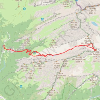 Itinéraire Pointe de Bellegarde, distance, dénivelé, altitude, carte, profil, trace GPS