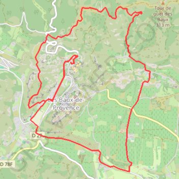 Itinéraire Le tour des Baux-de-Provence, distance, dénivelé, altitude, carte, profil, trace GPS