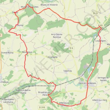 Itinéraire Au pays des Claudel, distance, dénivelé, altitude, carte, profil, trace GPS