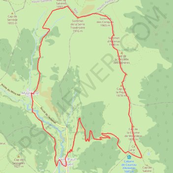 Itinéraire Sommet d'Antenac depuis Mayrègne, distance, dénivelé, altitude, carte, profil, trace GPS