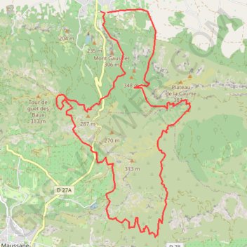 Itinéraire Balade Alpilles Calan Baumayrane, distance, dénivelé, altitude, carte, profil, trace GPS