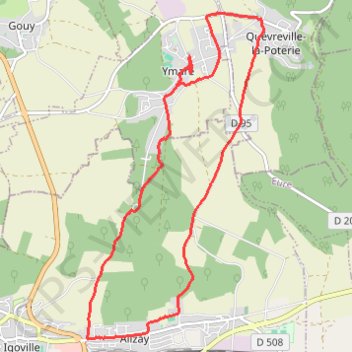 Itinéraire Rando à Ymare, distance, dénivelé, altitude, carte, profil, trace GPS