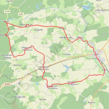 Itinéraire De la Woëvre aux jumelles d'Ornes - Etain, distance, dénivelé, altitude, carte, profil, trace GPS