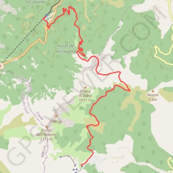 Itinéraire GR20 Capannelle-Vizzavona, distance, dénivelé, altitude, carte, profil, trace GPS