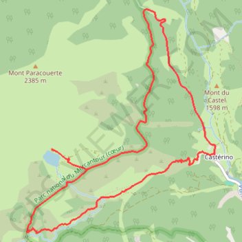Itinéraire Castérino - Lac des Grenouilles, distance, dénivelé, altitude, carte, profil, trace GPS