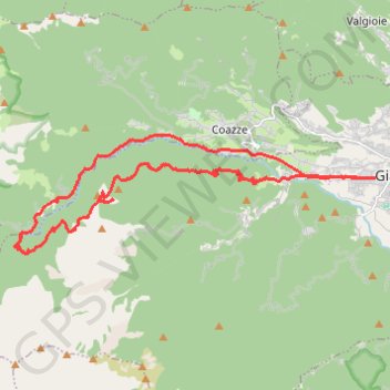 Itinéraire Giaveno-Colletto del Forno, distance, dénivelé, altitude, carte, profil, trace GPS