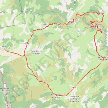 Itinéraire Le Coeur d'Hérault à vélo - Le cirque de Navacelles et les grands causses, distance, dénivelé, altitude, carte, profil, trace GPS