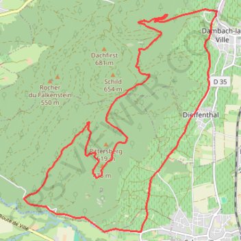 Itinéraire Circuit de l'Ortenberg, distance, dénivelé, altitude, carte, profil, trace GPS