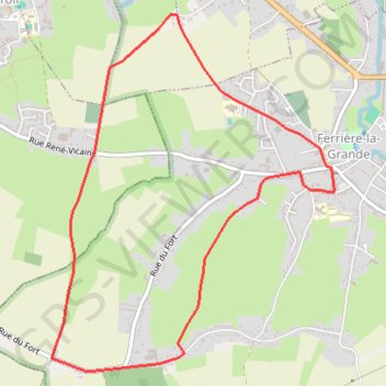 Itinéraire Sentier de l'Octroi - Ferrière-la-Grande, distance, dénivelé, altitude, carte, profil, trace GPS