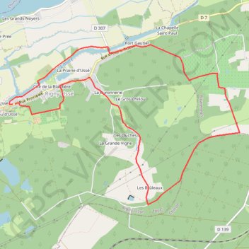 Itinéraire Rigny Usse, distance, dénivelé, altitude, carte, profil, trace GPS