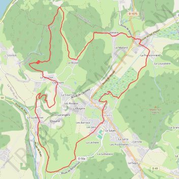 Itinéraire Une boucle variée au départ de Chirens, distance, dénivelé, altitude, carte, profil, trace GPS