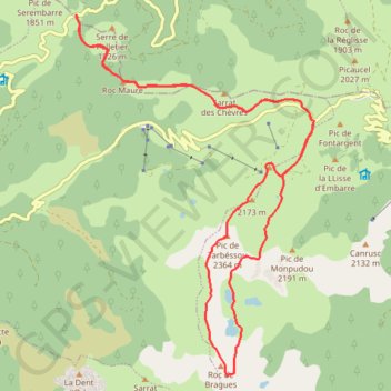 Itinéraire 3 lacs - Col de Pailhères, distance, dénivelé, altitude, carte, profil, trace GPS
