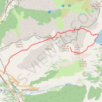 Itinéraire Corredor w puigpedros, distance, dénivelé, altitude, carte, profil, trace GPS