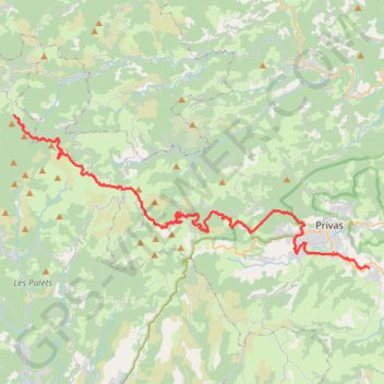 Itinéraire Mézilhac, distance, dénivelé, altitude, carte, profil, trace GPS