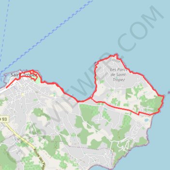 Itinéraire SAINT TROPEZ, distance, dénivelé, altitude, carte, profil, trace GPS