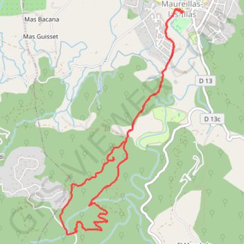 Itinéraire La Tour Bel Oeil au départ de Maureillas, distance, dénivelé, altitude, carte, profil, trace GPS