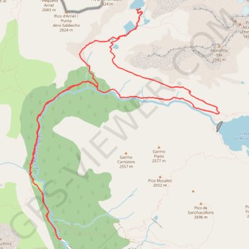 Itinéraire Lacs d'Ariel, Respumoso depuis Sallent de Gallegos, distance, dénivelé, altitude, carte, profil, trace GPS