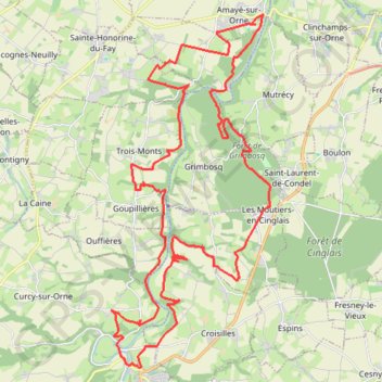 Itinéraire Xtrem VTT Normandie - Amayé-sur-Orne, distance, dénivelé, altitude, carte, profil, trace GPS