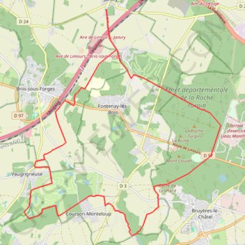 Itinéraire Janvry, distance, dénivelé, altitude, carte, profil, trace GPS