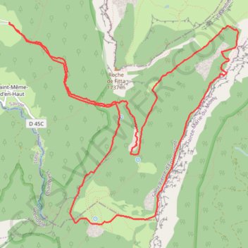 Itinéraire Cirque de Roche Blanche et défilé Magique, distance, dénivelé, altitude, carte, profil, trace GPS