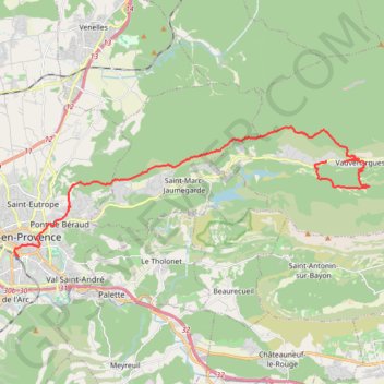 Itinéraire VAUVENARGUES-LA TOUR DE CESAR, distance, dénivelé, altitude, carte, profil, trace GPS