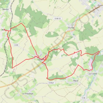 Itinéraire Parcours des 3 vallées de Beugin à Bours, distance, dénivelé, altitude, carte, profil, trace GPS
