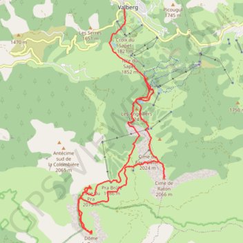 Itinéraire Ascension cime du Pra dome de Barrot cime du Raton, distance, dénivelé, altitude, carte, profil, trace GPS