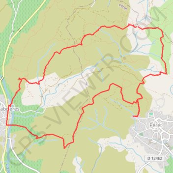 Itinéraire Péret - Cabrières, distance, dénivelé, altitude, carte, profil, trace GPS