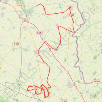 Itinéraire BON REEL Bergues CASSEL-22745596, distance, dénivelé, altitude, carte, profil, trace GPS
