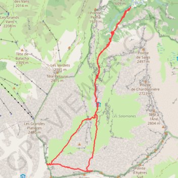Itinéraire Col de la Portette et passage du Dérochoir, distance, dénivelé, altitude, carte, profil, trace GPS