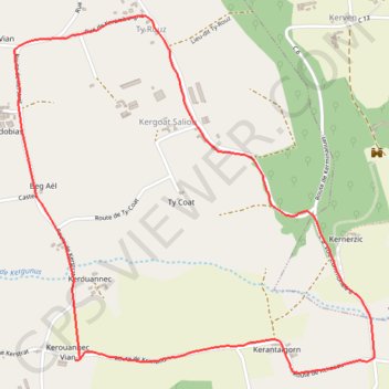 Itinéraire Autour de Kerouannec Vihan - Trégunc, distance, dénivelé, altitude, carte, profil, trace GPS